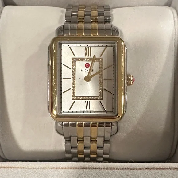 Michele | Accessories | Michele Silver And Gold Square Face 